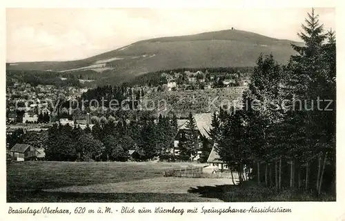 AK / Ansichtskarte Braunlage Blick zum Wurmberg mit Sprungschanze Aussichtsturm Kat. Braunlage Harz