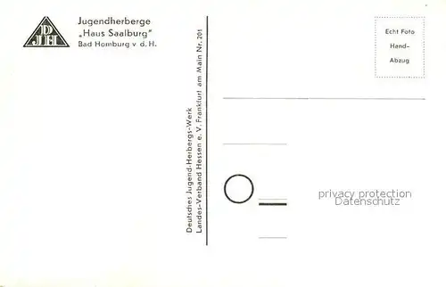 AK / Ansichtskarte Bad Homburg Schloss und Jugendherberge Haus Saalburg Fliegeraufnahme Kat. Bad Homburg v.d. Hoehe