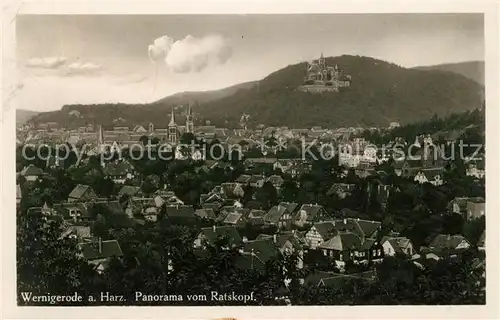 AK / Ansichtskarte Wernigerode Harz Panorama vom Ratskopf Kat. Wernigerode