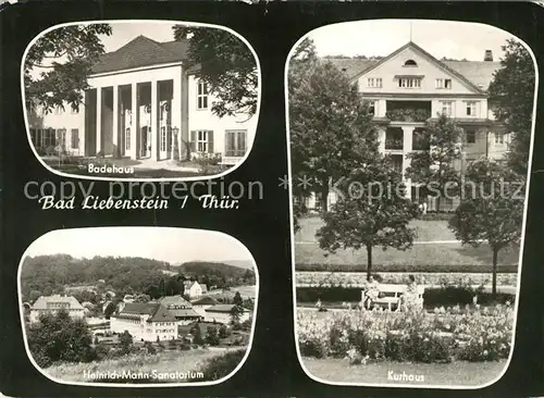 AK / Ansichtskarte Bad Liebenstein Badehaus Kurhaus Heinrich Mann Sanatorium Kat. Bad Liebenstein
