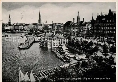 AK / Ansichtskarte Hamburg Jungfernstieg mit Alsterpavillon Kat. Hamburg