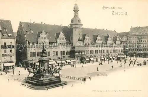 AK / Ansichtskarte Leipzig Marktplatz Denkmal Kat. Leipzig