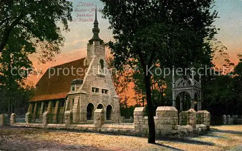 AK / Ansichtskarte Luetzen Gustav Adolf Denkmal mit Kapelle Kat. Luetzen