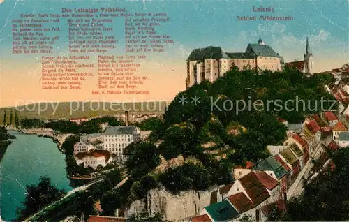 AK / Ansichtskarte Leisnig Schloss Mildenstein Leisniger Volkslied Kat. Leisnig