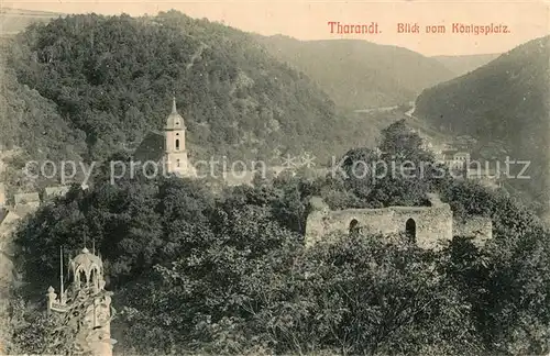 AK / Ansichtskarte Tharandt Panorama Blick vom Koenigsplatz Ruine Kirche Kat. Tharandt