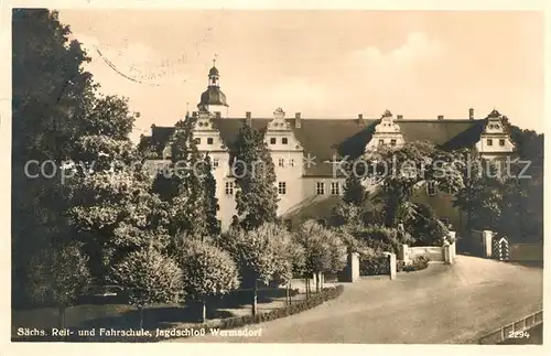 AK / Ansichtskarte Wermsdorf Saechsische Reit  und Fahrschule Jagdschloss Kat. Wermsdorf