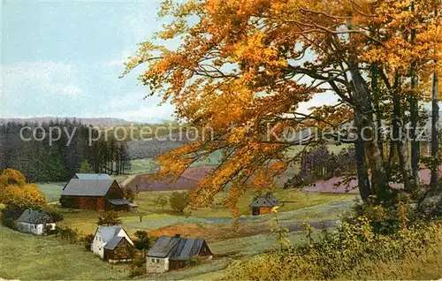 AK / Ansichtskarte Frauenbach Neuhausen Landschaftspanorama Bauernhaeuser Herbststimmung Photochromie Serie IV