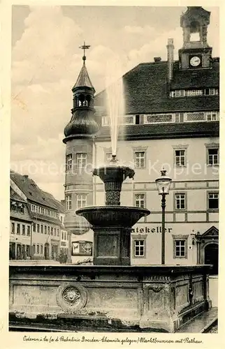 AK / Ansichtskarte Oederan Marktbrunnen mit Rathaus Kat. Oederan