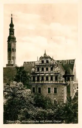 AK / Ansichtskarte Zittau Klosterkirche mit historischem Giebel Kat. Zittau