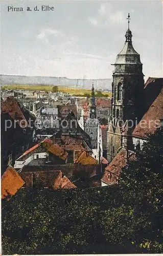 AK / Ansichtskarte Pirna Stadtbild mit Kirche Kat. Pirna