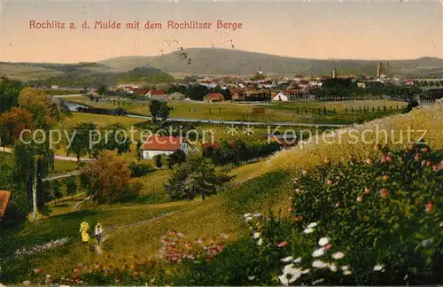AK / Ansichtskarte Rochlitz Sachsen Panorama Muldetal mit Rochlitzer Berge Kat. Rochlitz