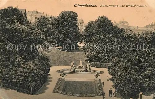AK / Ansichtskarte Crimmitschau Bismarckhain Wettinbrunnen Kat. Crimmitschau