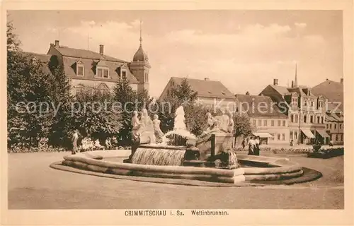 AK / Ansichtskarte Crimmitschau Wettinbrunnen Kat. Crimmitschau