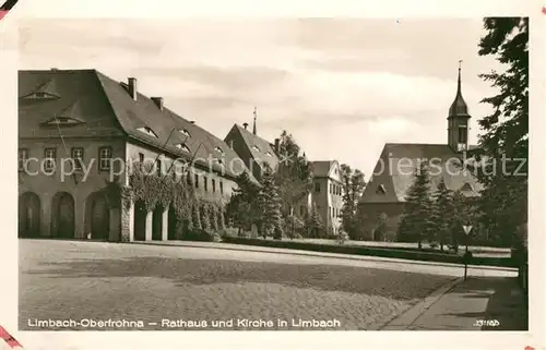 AK / Ansichtskarte Limbach Sachsen Rathaus Kirche Kat. Limbach Oberfrohna