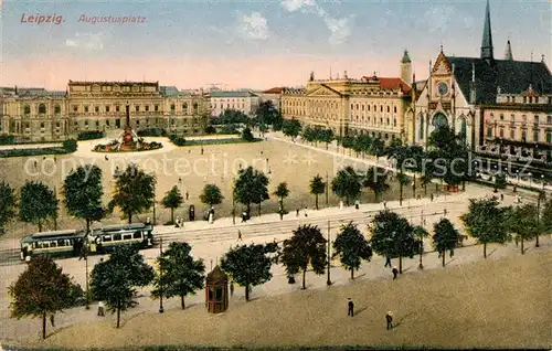 AK / Ansichtskarte Leipzig Augustusplatz Mendebrunnen Strassenbahn Kat. Leipzig