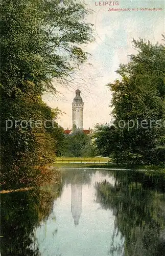 AK / Ansichtskarte Leipzig Johannapark mit Rathausturm Kat. Leipzig