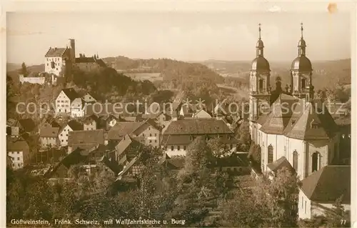 AK / Ansichtskarte Goessweinstein mit Wallfahrtskirche und Burg Kat. Goessweinstein