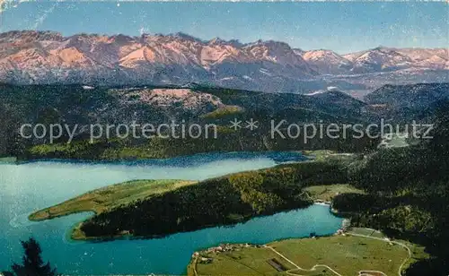 AK / Ansichtskarte Walchensee Blick vom Herzogstand Karwendelgebirge Kat. Kochel a.See