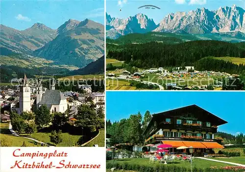 AK / Ansichtskarte Kitzbuehel Tirol Campingplatz Wilder Kaiser Hotel Bruggerhof Schwarzsee  Kat. Kitzbuehel