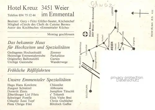 AK / Ansichtskarte Weier BE Hotel Kreuz 