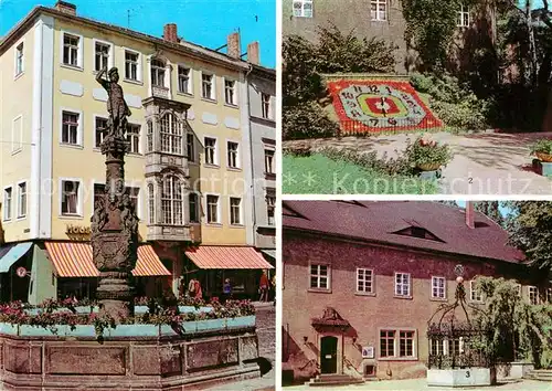AK / Ansichtskarte Zittau Marsbrunnen am Markt Blumenuhr Stadtmuseum  Kat. Zittau