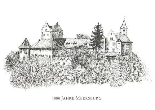 AK / Ansichtskarte Meersburg Bodensee 1000 Jahre Zeichnung Kat. Meersburg