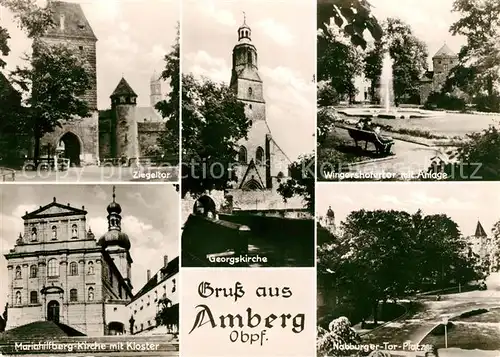 AK / Ansichtskarte Amberg Oberpfalz Ziegeltor Georgskirche Nabburger Tor Kat. Amberg