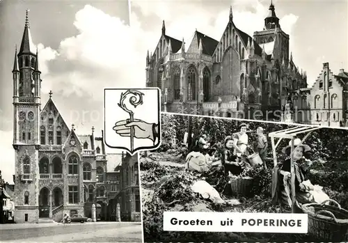 AK / Ansichtskarte Poperinge Rathaus Kirche Kat. 