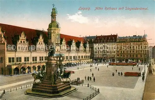 AK / Ansichtskarte Leipzig Altes Rathaus Siegesdenkmal Kat. Leipzig