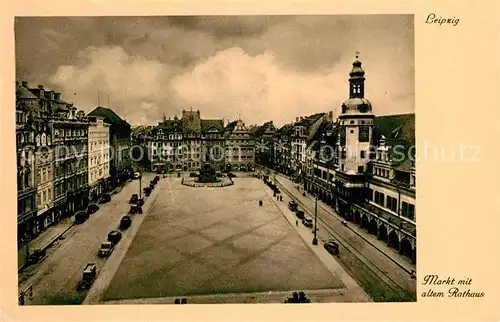 AK / Ansichtskarte Leipzig Markt mit altem Rathaus Kat. Leipzig