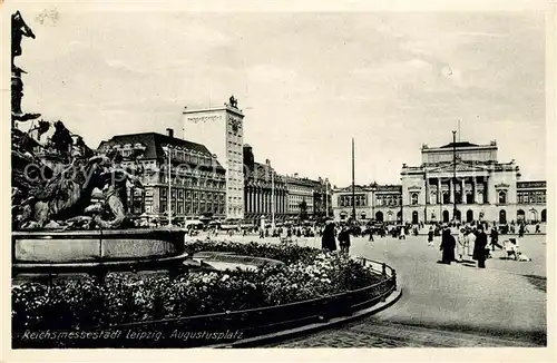 AK / Ansichtskarte Leipzig Augustusplatz Mendebrunnen Reichsmessestadt Kat. Leipzig