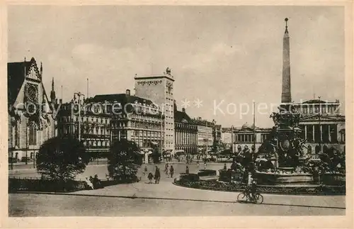 AK / Ansichtskarte Leipzig Augustusplatz mit Hochhaus Mendebrunnen Kat. Leipzig