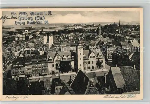 AK / Ansichtskarte Freiberg Sachsen Blick auf die Stadt Kupfertiefdruck Kat. Freiberg