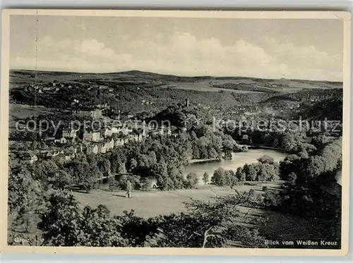 AK / Ansichtskarte Greiz Thueringen Panorama Blick vom Weissen Kreuz Kat. Greiz