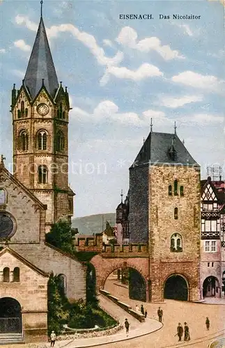 AK / Ansichtskarte Eisenach Thueringen Nicolaitor Kirche Kat. Eisenach