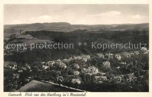 AK / Ansichtskarte Eisenach Thueringen Blick von der Wartburg ins Mariental Kat. Eisenach
