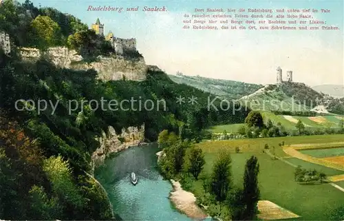 AK / Ansichtskarte Rudelsburg Panorama mit Burg Saaleck Saaletal Kat. Bad Koesen