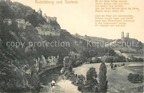 AK / Ansichtskarte Rudelsburg mit Burg Saaleck Saaletal Kat. Bad Koesen