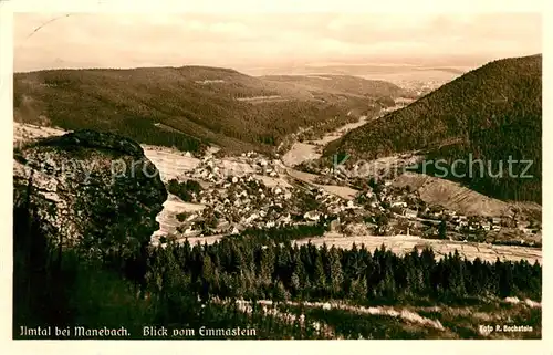 AK / Ansichtskarte Manebach Panorama Ilmtal Blick vom Emmastein Kat. Ilmenau
