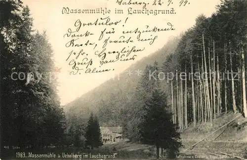 AK / Ansichtskarte Lauchagrund Massenmuehle Uebelberg Wald Kat. Tabarz Thueringer Wald