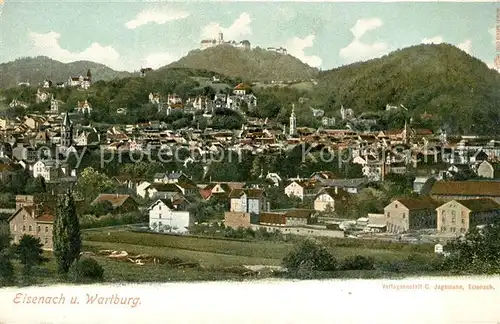 AK / Ansichtskarte Eisenach Thueringen Stadtpanorama mit Blick zur Wartburg Kat. Eisenach