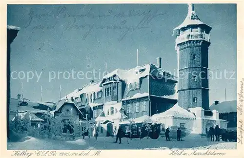 AK / Ansichtskarte Keilberg Tschechien Berghotel und Aussichtsturm im Winter Kat. Klinovec