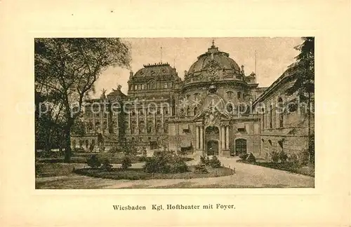 AK / Ansichtskarte Wiesbaden Hoftheater mit Foyer Kat. Wiesbaden