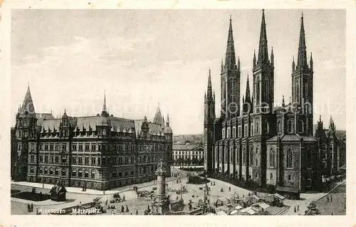 AK / Ansichtskarte Wiesbaden Marktplatz Kat. Wiesbaden