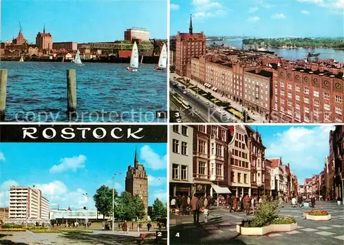 AK / Ansichtskarte Rostock Mecklenburg Vorpommern Stadthafen Interhotel Warnow Lange Strasse Kroepeliner Strasse  Kat. Rostock