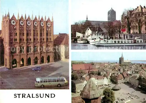 AK / Ansichtskarte Stralsund Mecklenburg Vorpommern Rathaus Dampferanlegestelle Weisse Flotte  Kat. Stralsund