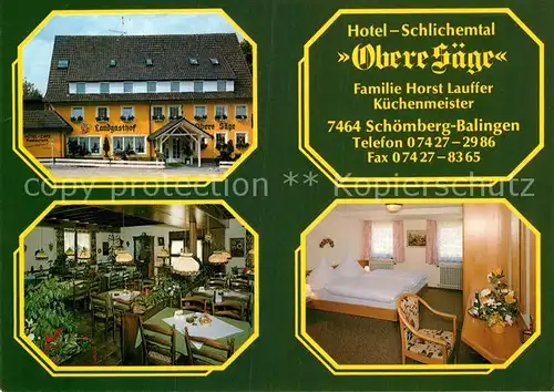 AK / Ansichtskarte Balingen Hotel Landhaus Obere Saege Kat. Balingen