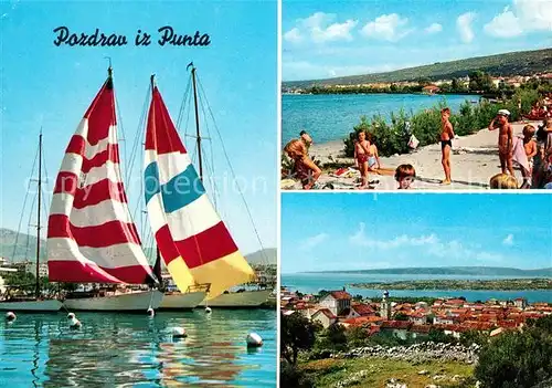 AK / Ansichtskarte Punta Umag Segelschiffe Strand Panorama Kat. Umag Istrien