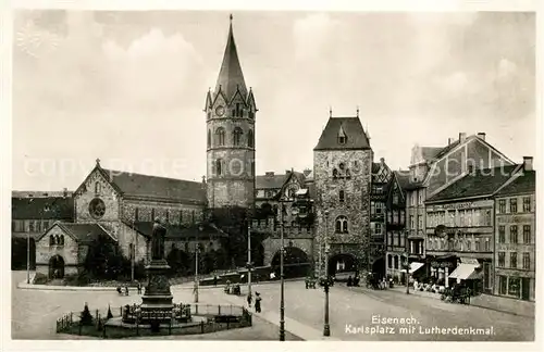 AK / Ansichtskarte Eisenach Thueringen Karlsplatz mit Lutherdenkmal Kirche Kat. Eisenach