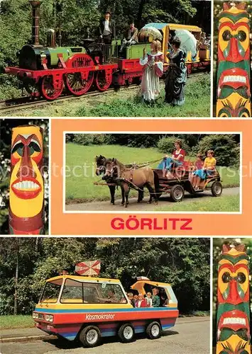 AK / Ansichtskarte Goerlitz Sachsen Oldtimer Pioniereisenbahn Ponygespann  Kat. Goerlitz